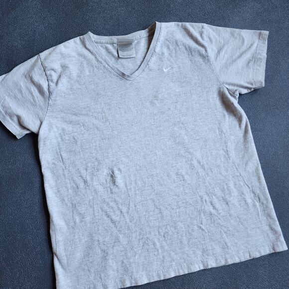 Y2K Nike Silvertab Grey V Neck Women T Shirt Large - Picture 2 of 6
